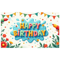thumbnail image 1 of Colorful Floral Happy Birthday Banner Water Gun Splash for Birthday Celebration Summer Party Outdoor Decoration, 1 of 8