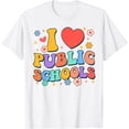 thumbnail image 1 of Colorful Floral I Love Public Schools T-Shirt for Teachers and Education Supporters, 1 of 5