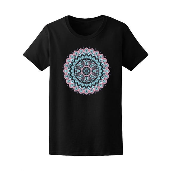 Colorful Floral Indigenous Mandala T-Shirt Women -Image by Shutterstock, Female Small