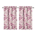 thumbnail image 1 of Colorful Floral Kitchen Curtains Set of 2 - 27.5x39 Inch Floral and Leopard Design, Semi-Sheer Rod Pocket Window Panels, 1 of 4