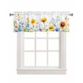 thumbnail image 1 of Colorful Floral Kitchen Valances for Windows Farmhouse Linen Window Valance Curtain for Living Room Window Treatment Botanical Pastoral Spring Flowers Valance Rod Pocket Topper Drape, 42 x 12 Inch, 1 of 6
