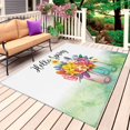 thumbnail image 1 of Colorful Floral Outdoor Rug 4x6 Ft, Non Slip Washable Area Rug, Spring Flowers Watercolor Botanical Patio Rugs Carpet Runner, Large Floor Mat for Indoor/Outdoor Deck Porch Camping, 1 of 8