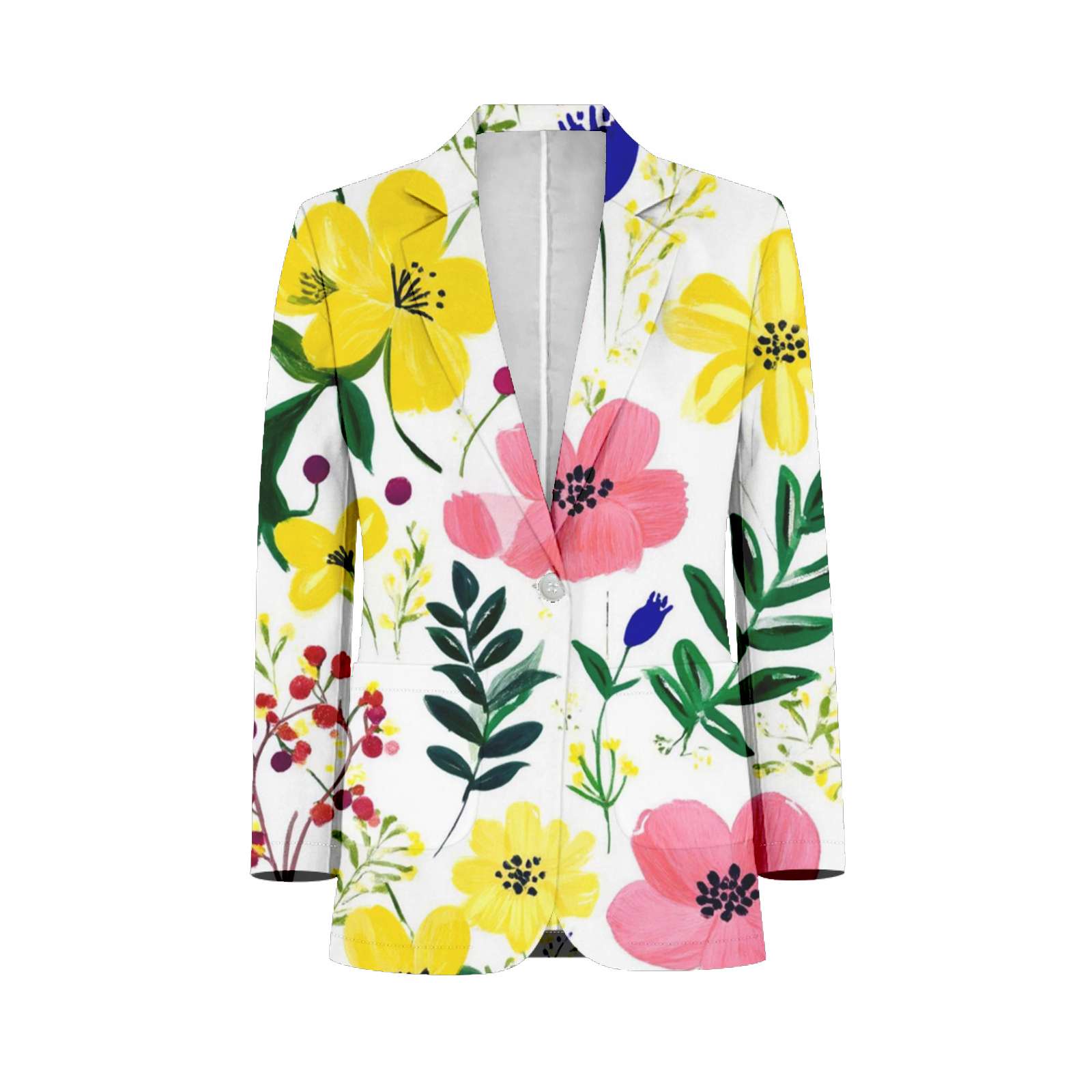 Colorful Floral Painted Pattern Design Mens Suits Shawl Collar Slim Fit ...