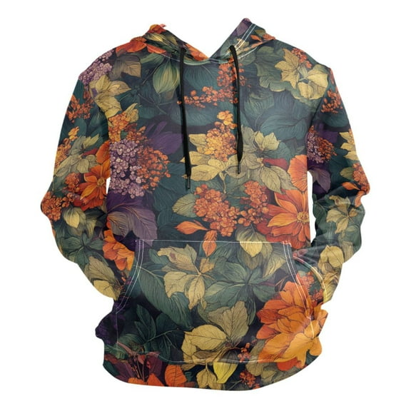 Colorful Floral Painting Men’s Hoodies Sweatshirt Fleece Jackets Long Sleeve Sweatshirts