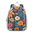 thumbnail image 1 of Colorful Floral Pattern Backpack for School,Cute School Bag,Schoolbag with Adjustable Shoulder Straps & Padded Back,15"x11.42"x5.5", 1 of 6