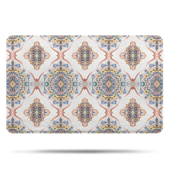 Colorful Floral Pattern Bathroom Rugs Mat,Non Slip Microfiber Bathroom Rug,Rubber Backing,Soft Bathroom Mats for Bathroom Floor,Tub and Shower,20x32in(50x80cm)