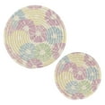 thumbnail image 1 of Colorful Floral Pattern Trivets Potholders Cotton Braided Potholders Heat-Resistant Pads 7.09'' and 9.45'', 1 of 7