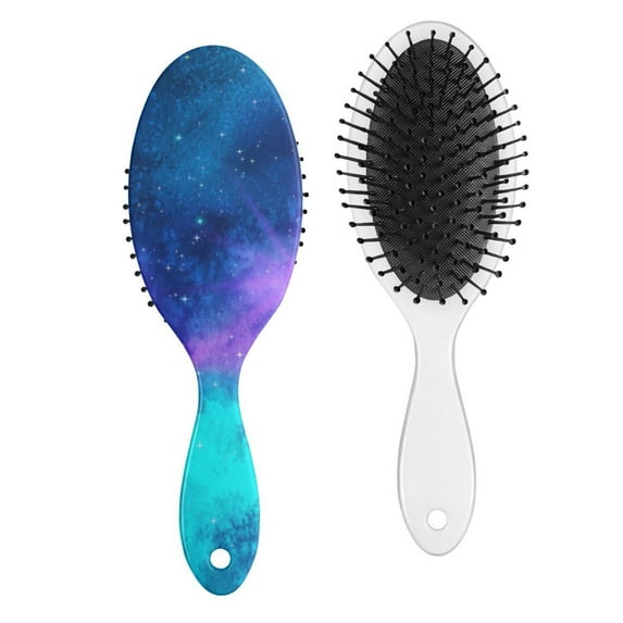 Colorful Floral Pattern Hair Brush, Retro Style Paddle Detangler with Soft Bristles, Wooden Handle, Ideal for Gift and Daily Use