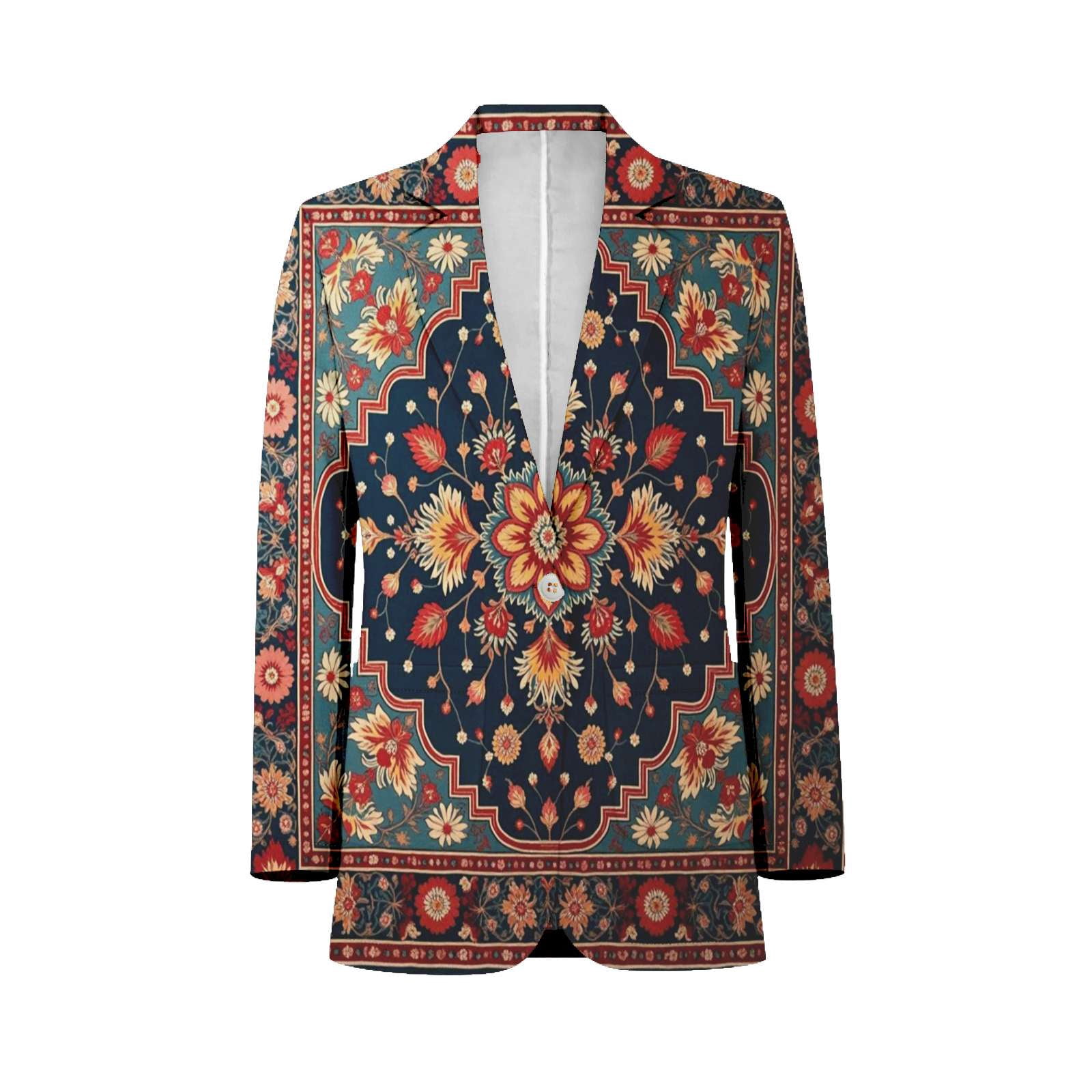 Colorful Floral Pattern Mens Suits Shawl Collar Slim Fit Suit Mens ...