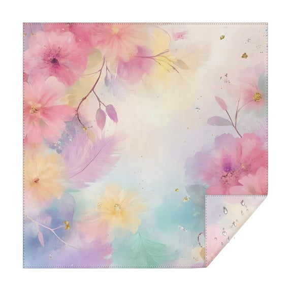 Colorful Floral Pattern Square Tablecloth,Waterproof Square Table Cover,Wipeable Spillproof Washable Table Cover for Home Kitchen Party Decor 42"X42"(107x107cm)