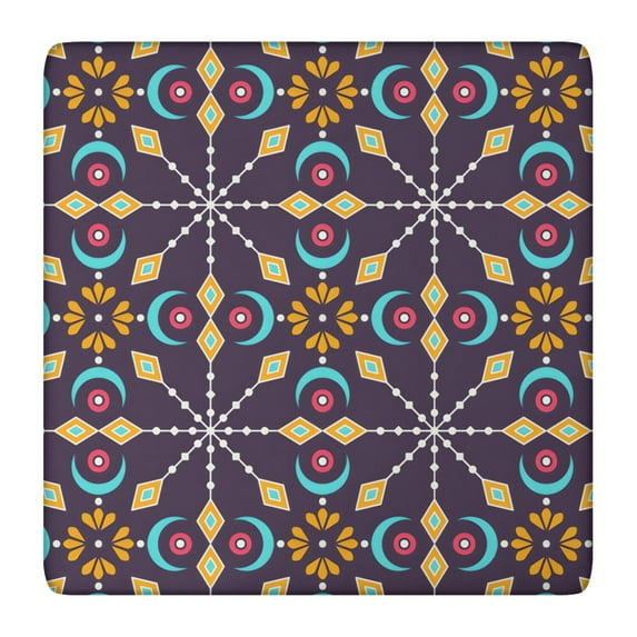 Colorful Floral Pattern Stretch Table Cover with Bohemian Inspired Design