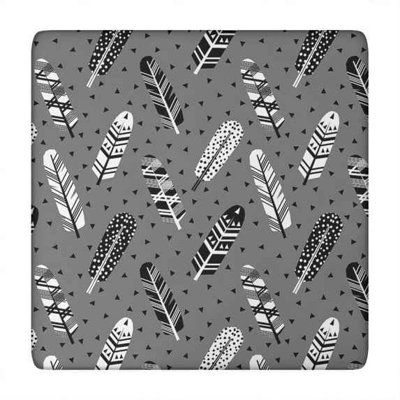 Colorful Floral Print Tablecloth with Stretch Fit for 34 Inch Square Bohemian Style Table Decor