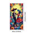 thumbnail image 1 of Colorful Floral Skeleton Banner Day of the Dead Mexican Decorations for Festival Celebration Party, 1 of 7