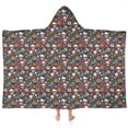 thumbnail image 1 of Colorful Floral Skull Pattern Hooded Bath Towel，60"x35" for Ages 3 To 12 Kids, Quick Dry Lightweight Soft Microfiber Hood Beach Towel Cover Up for Kids, 1 of 7