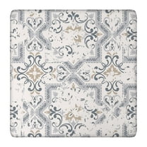 Colorful Floral Square Table Cover with Stretch Elastic Edges, 36x36 Inch Boho Tablecloth for Indoor and Outdoor Card Tables