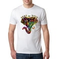 thumbnail image 1 of Colorful Floral Sugar Skull Streetwear Mens Premium Tri Blend T-Shirt, Heather White, 2XL, 1 of 3