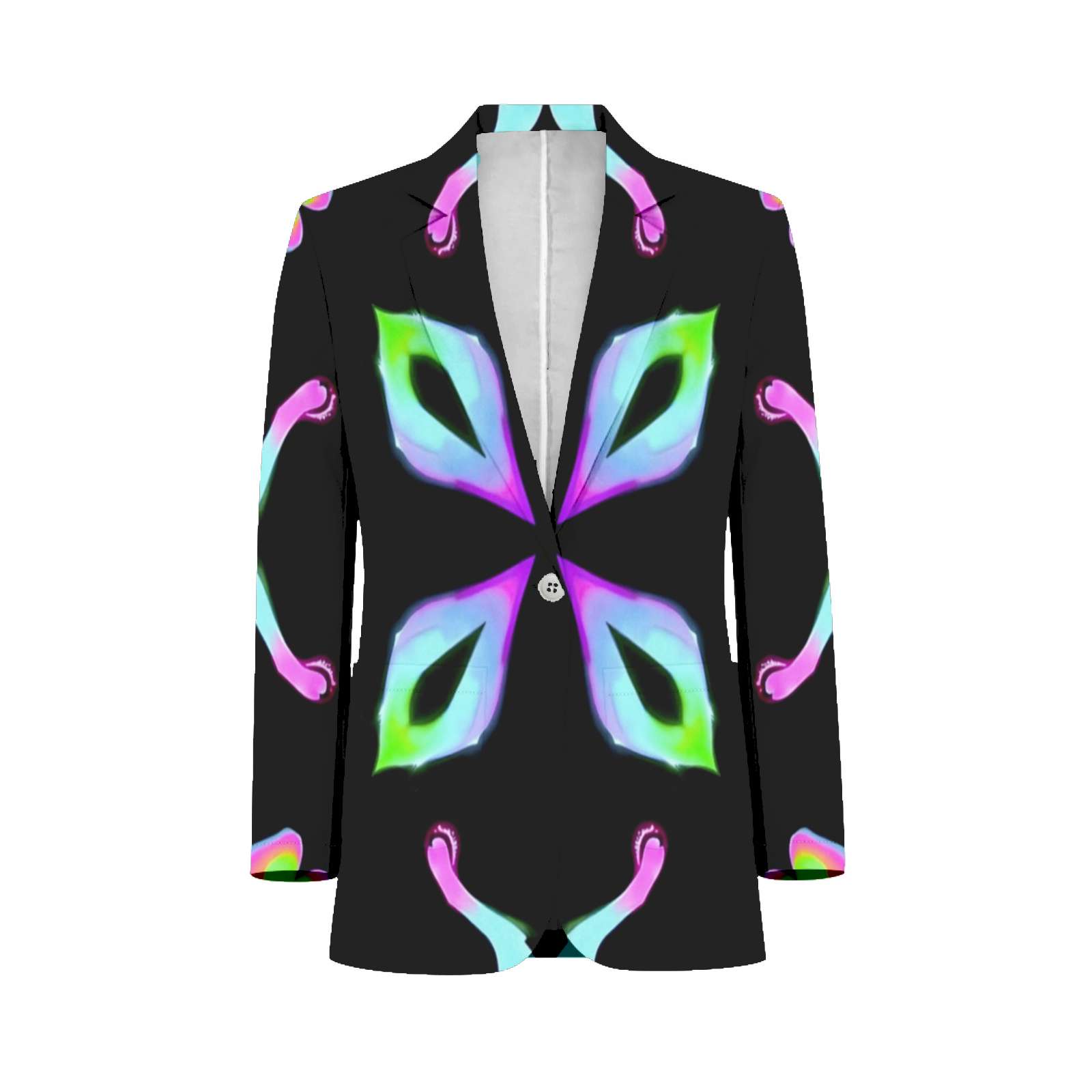 Colorful Floral Symmetrical Pattern Design Mens Suits Shawl Collar Slim ...
