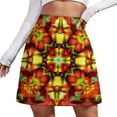 thumbnail image 1 of Colorful Floral Symmetrical Pattern Women's High Waist Skirt Stretchy Casual Mini Skirt, 1 of 8