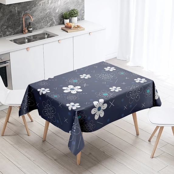 Colorful Floral Tablecloth Home Decor Stain Resistant Waterproof Table Decoration Rectangular Kitchen Fireplace Tops