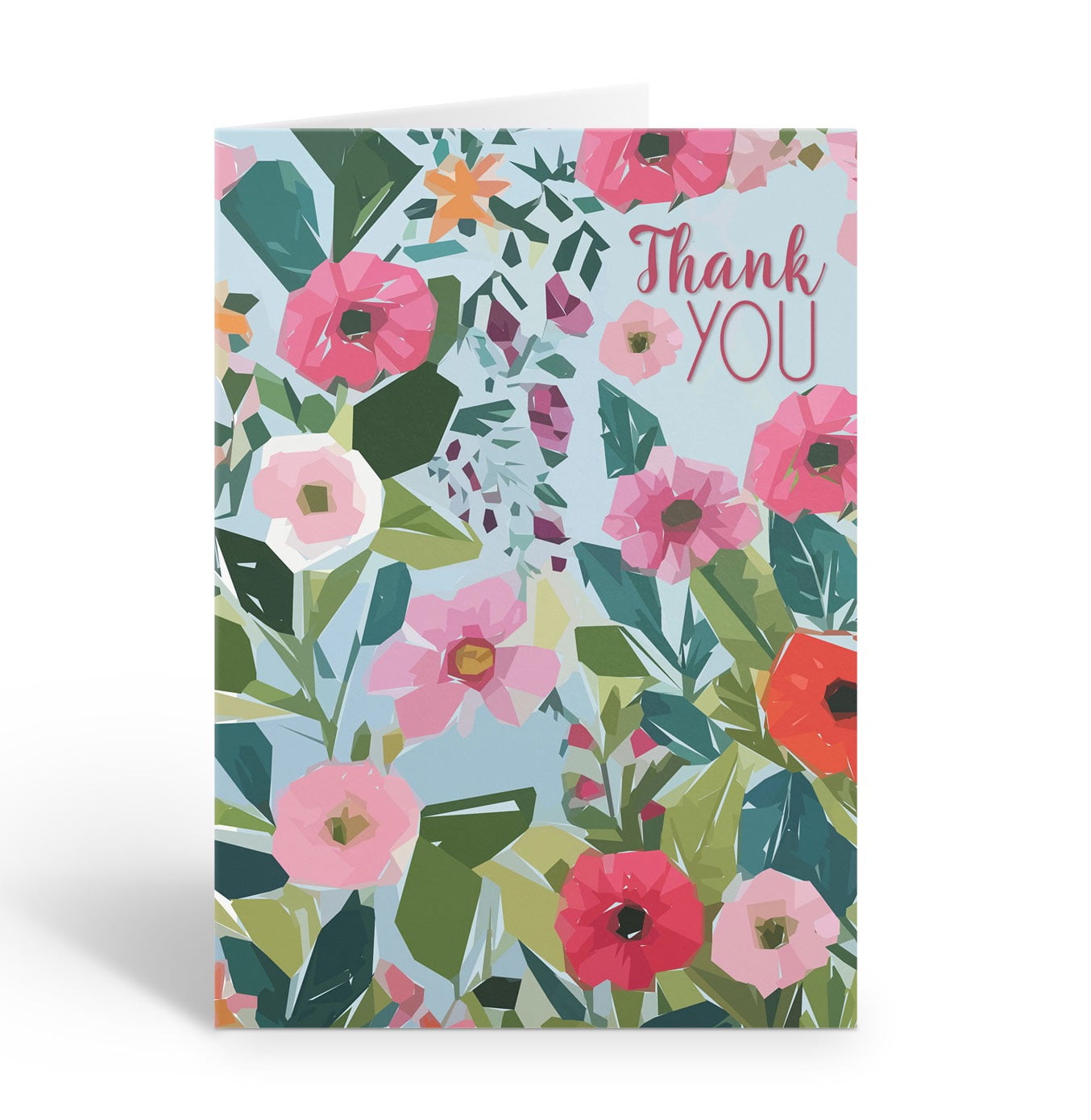 Colorful Floral Thank You Note Card - 10 Note Cards with Envelopes ...