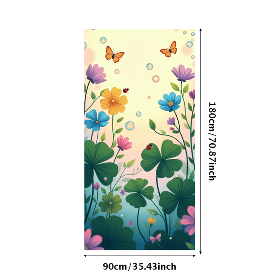Colorful Floral Themed Banner with Butterflies Ladybugs Bubbles Background Party Decoration Backdrop for Garden Parties Outdoor Gatherings Spring Celebrations and Photo Shoots