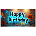 thumbnail image 1 of Colorful Floral Themed Happy Birthday Banner Background Backdrop Party Supplies for Birthday Party Decoration Photography Props Celebration Decorations, 1 of 7