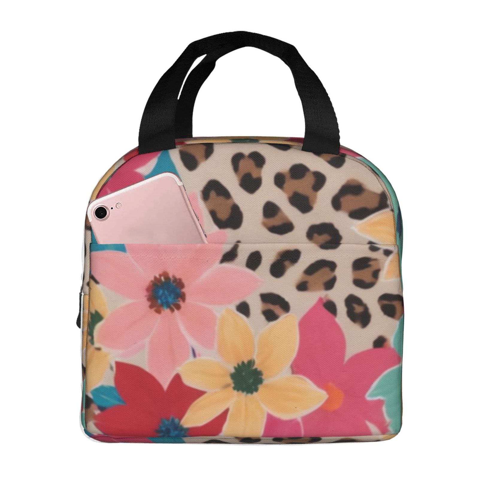 Colorful Floral and Abstract with Print Background Handheld aluminum