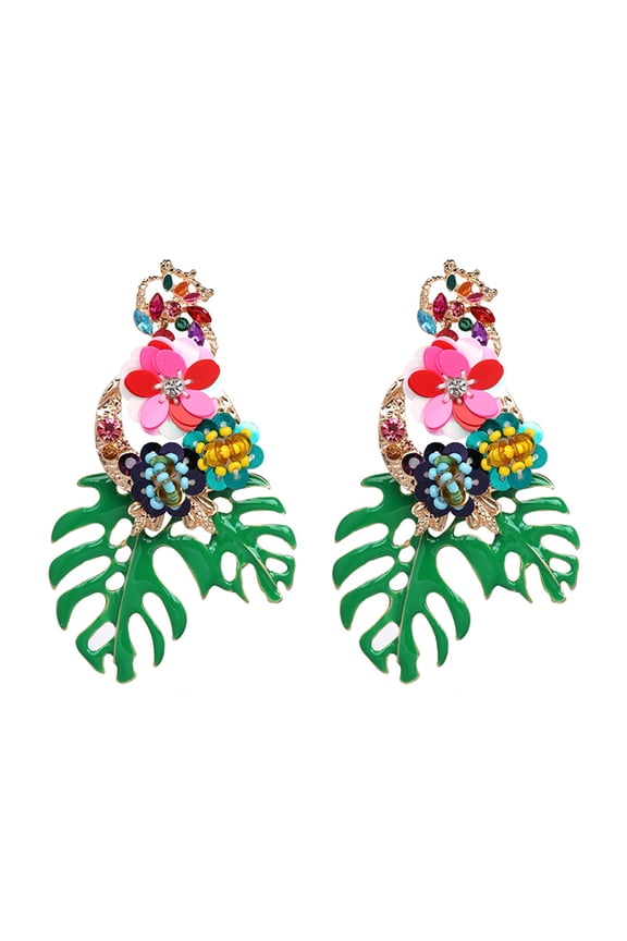 Colorful Floral for Turtle Earrings Female Popular European Personality for Creative Simple Ear