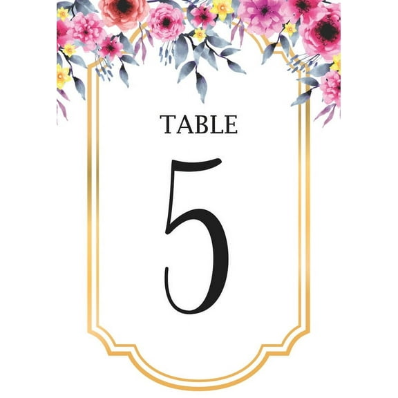 Colorful Flower 31 Pieces Wedding Table Numbers Cardss 1-30 Double Sided with Head Table 4x6 inch Table Numbers for Wedding Reception/Party/Event