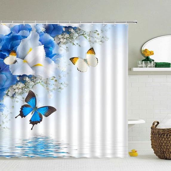 Colorful Flower 3d Shower Curtains Bathroom Curtain With Waterproof Decoration 180x240cm Polyester Cloth Bath Screen