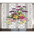 thumbnail image 1 of Ambesonne Flower Curtains 2 Panel Set, Colorful Bouquet on Curls, 108" x 84", Warm Taupe Multicolor, 1 of 3