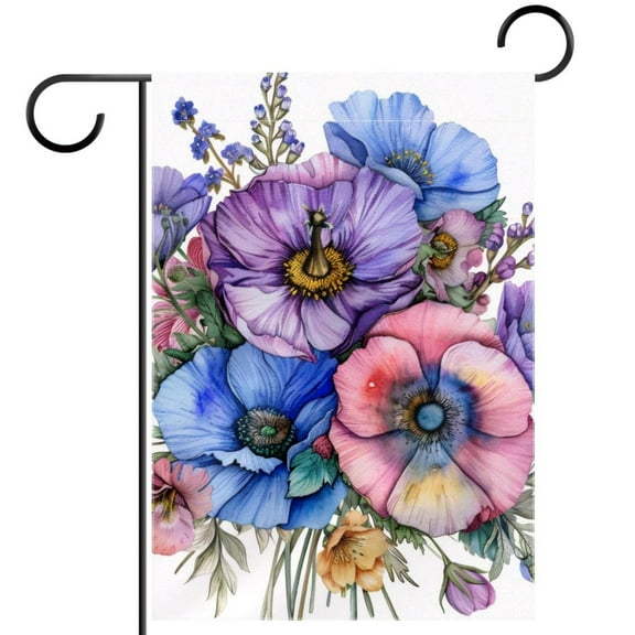 Colorful Flower Bouquet Decorative Garden Flag for All Seasons, 12 x 18 Inch Small Vertical Double Sided Outside Decoration for Yard Farmhouse