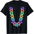 thumbnail image 1 of Colorful Flower Chain Tropical Summer Vacation Hawaii Lei T-Shirt, F907 Sweatshirt All Size S-5XL, 1 of 5