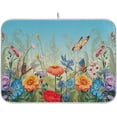 thumbnail image 1 of Colorful Flower Dish Drying Mat, Absorbent Microfiber Pad Protector For Kitchen Counter Top Mat Dish Drainboard 16x18in, 1 of 7