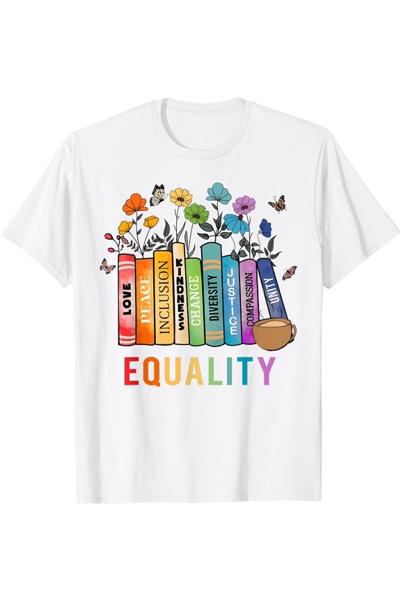 Colorful Flower Equality T-Shirt Promoting Love, Peace, and Kindness