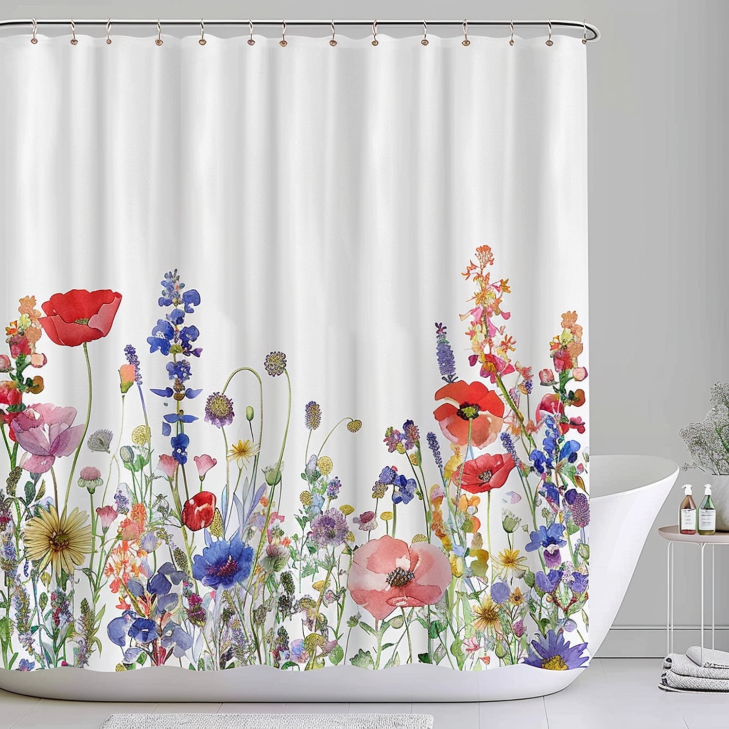 Colorful Flower Garden Shower Curtain Brighten Your Bathroom with Fresh