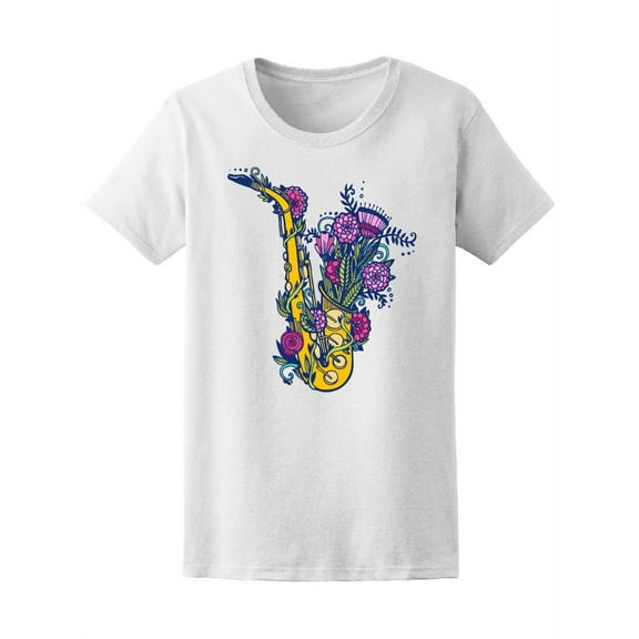 Colorful Flower Jazz Saxophone Women's Tee - Image by Shutterstock