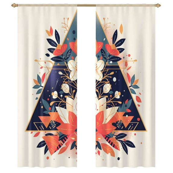 Colorful Flower Mandala Modern Tulle Window Curtains for Living Room Luxury Bedroom Kitchen Curtains