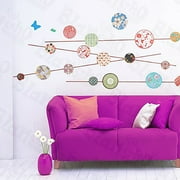 Colorful Flower Patch Wall Decal - PVC Transparent Film for Nursery, Living Room, Kids' Room, TV & Sofa Background, Window Decor