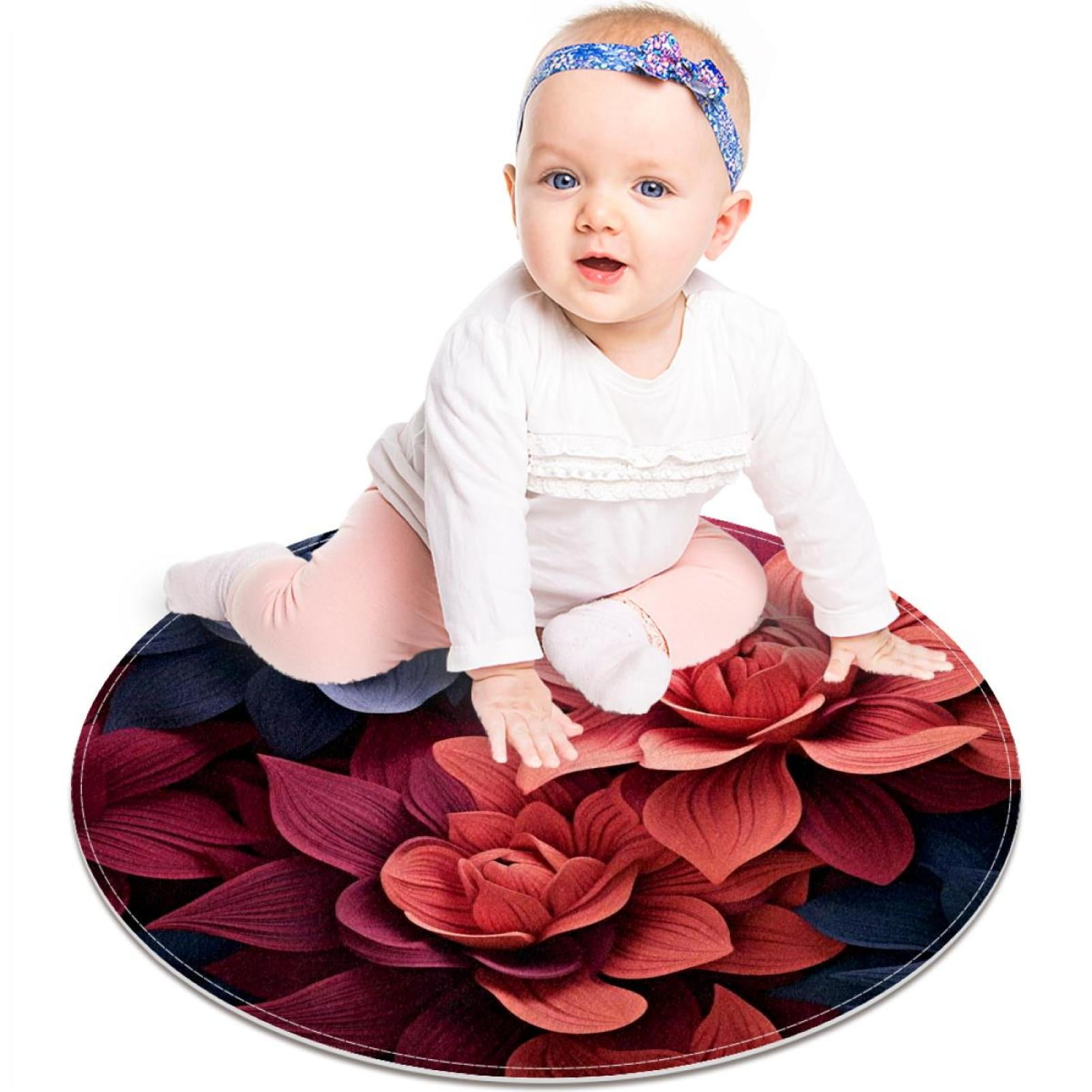 Colorful Flower Petals Prints Small Area Rugs Bathroom Rugs, Non-Slip ...
