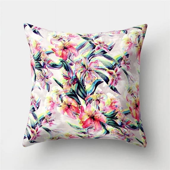 Colorful Flower Pillowcase Spring Natural Leaf Plant Landscape Sofa Car Pillow Home Cushion Cover
