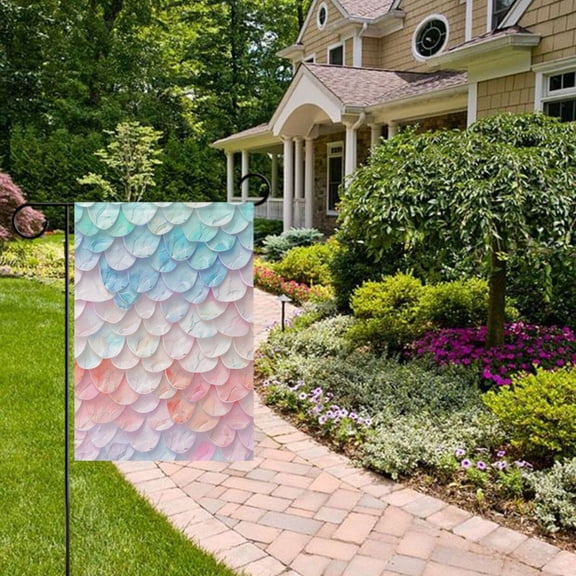 Colorful Flower Scales Garden Flag Double Sided 12 x 18 Inch Outside Yard Decoration Outdoor Flag