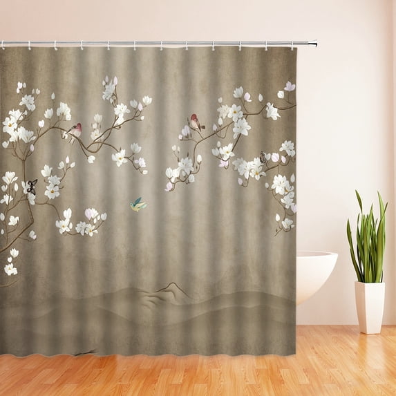 Colorful Flower Shower Curtain Bath Curtains Bathroom Waterproof Polyester Bathtub Screen With 12pcs Hook 180 x180cm 180 x 200cm