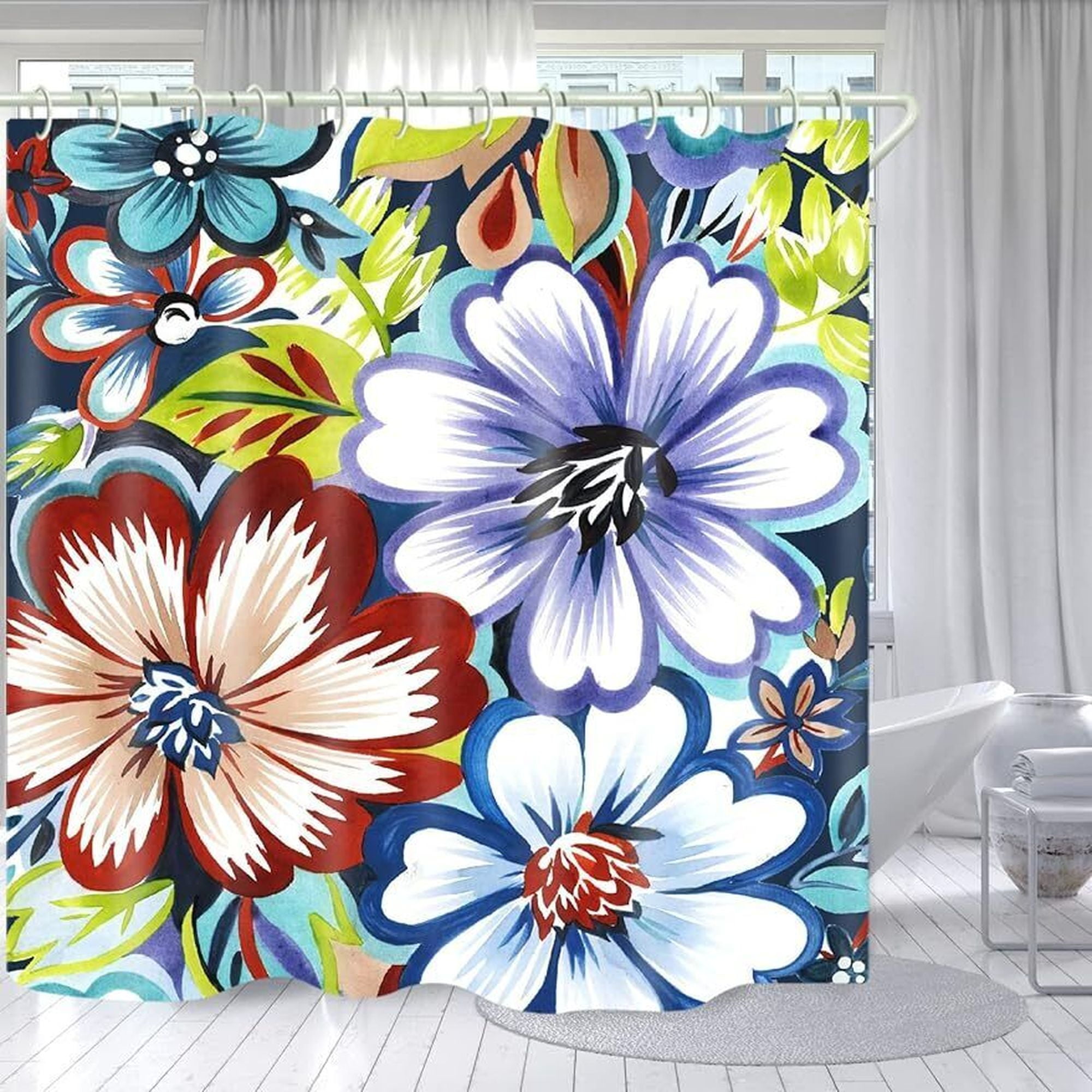Colorful Flower Shower Curtain Brighten Your Bathroom with Vibrant