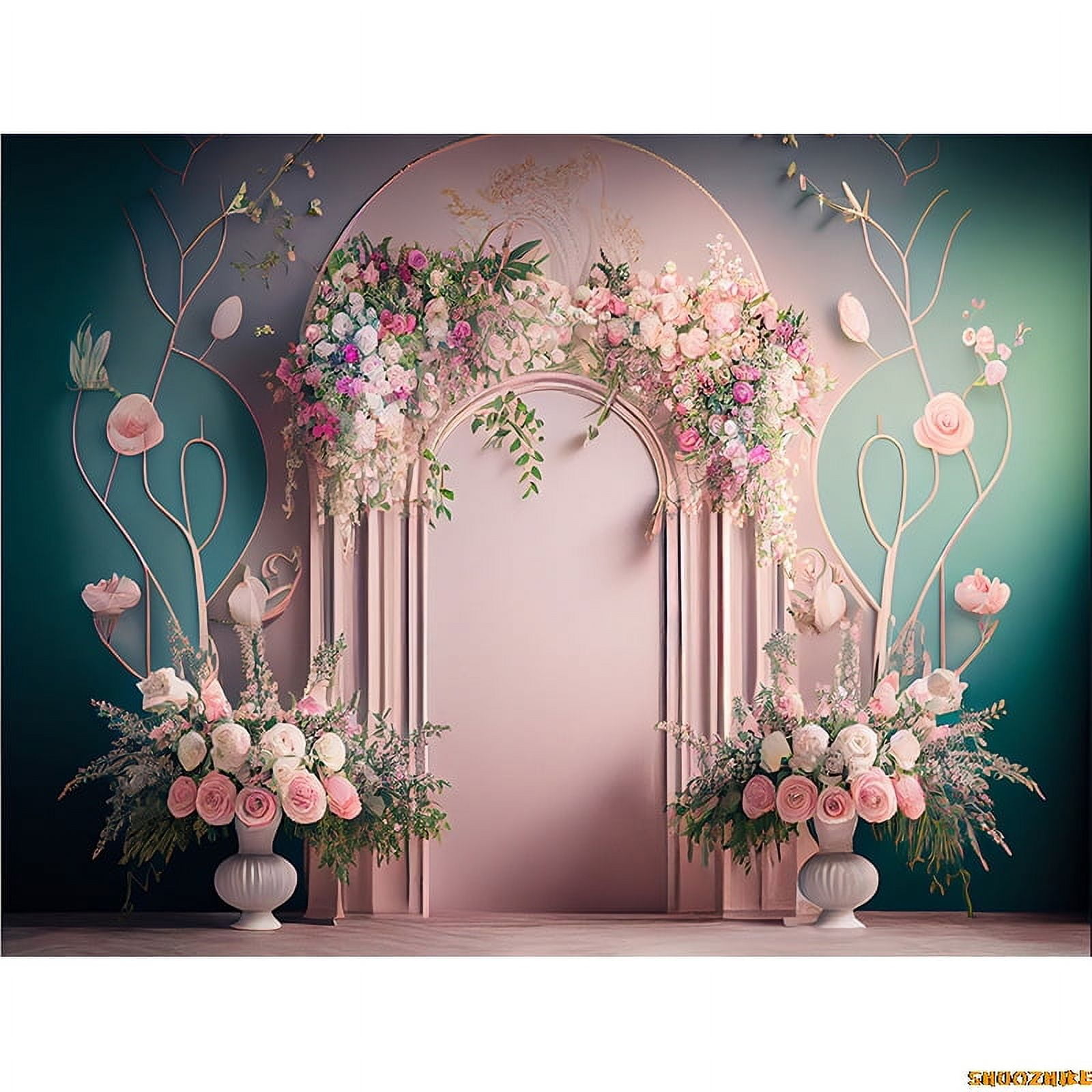 Colorful Flower Wall Photography Backdrops tic Rose Arch Wedding ...