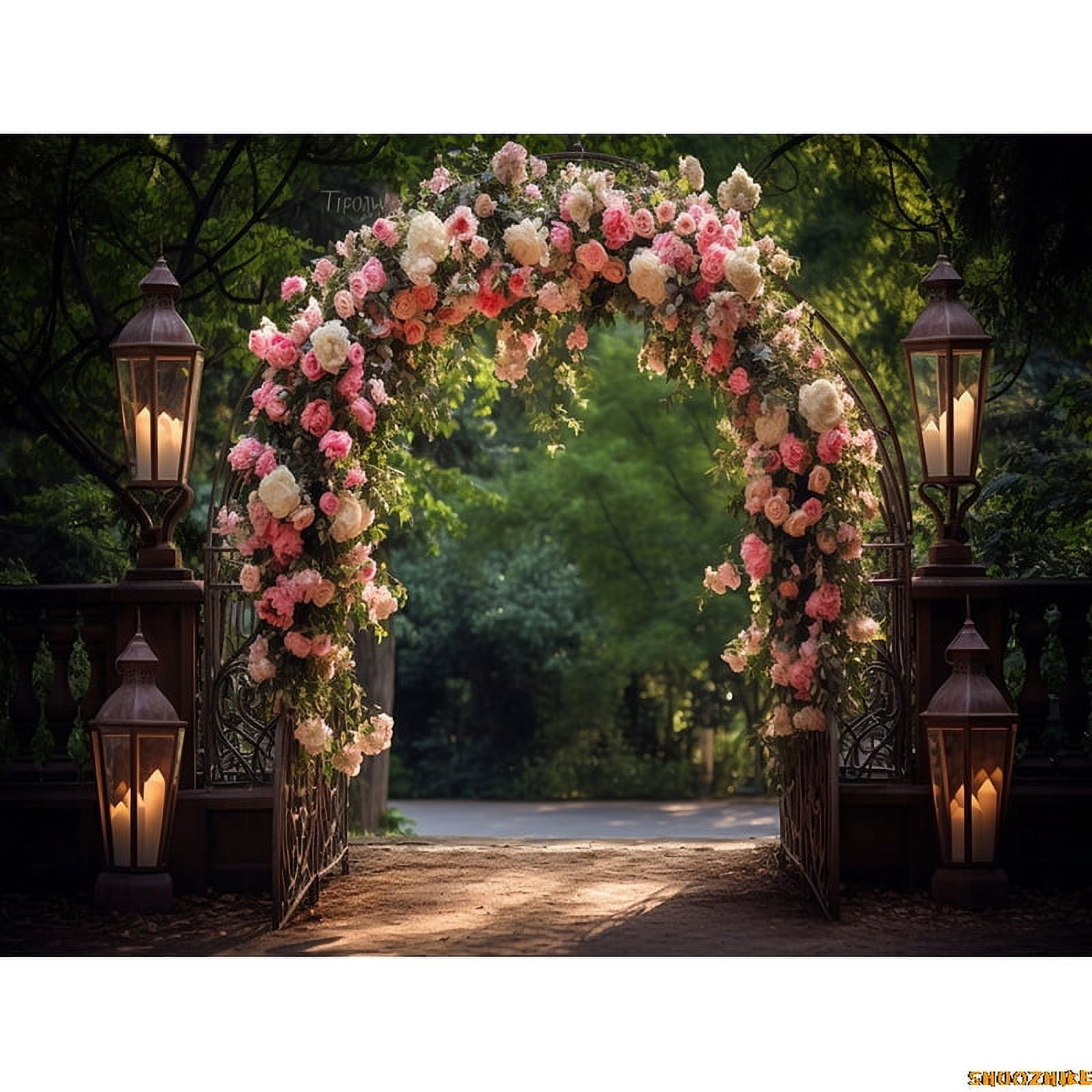 Colorful Flower Wall Photography Backdrops tic Rose Arch Wedding ...