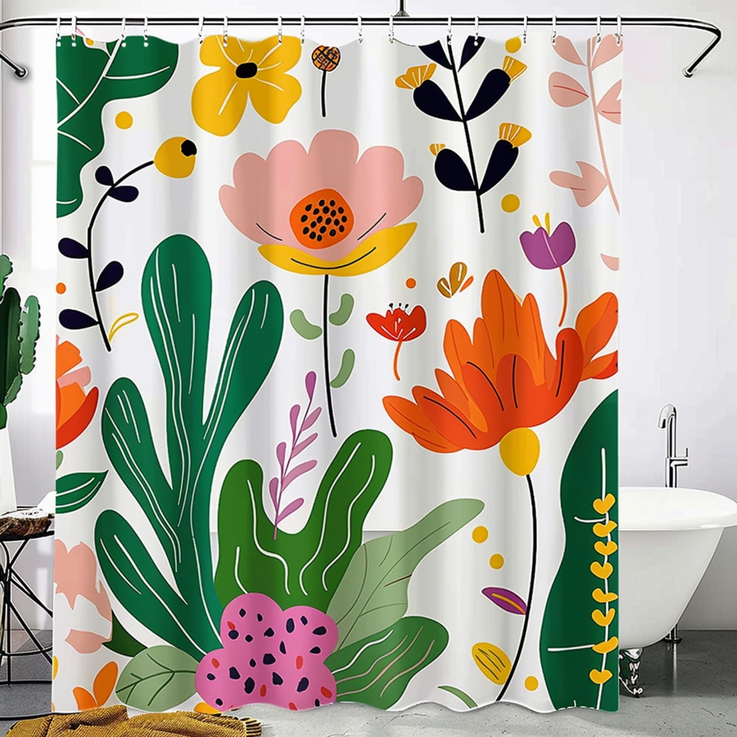 Eggplant Pattern Print Bathroom Shower Curtain