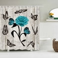 thumbnail image 1 of Colorful Flower leaf Butterfly Bathroom Shower Curtains Frabic Waterproof Polyester Creativity Art Wood Bath Curtains With, 1 of 5