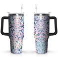 thumbnail image 1 of Colorful Flowers 40oz Stainless Steel Vacuum Insulated Tumbler with Lid and Straw Gifts for Mom Friend Sister Grandma, 1 of 7