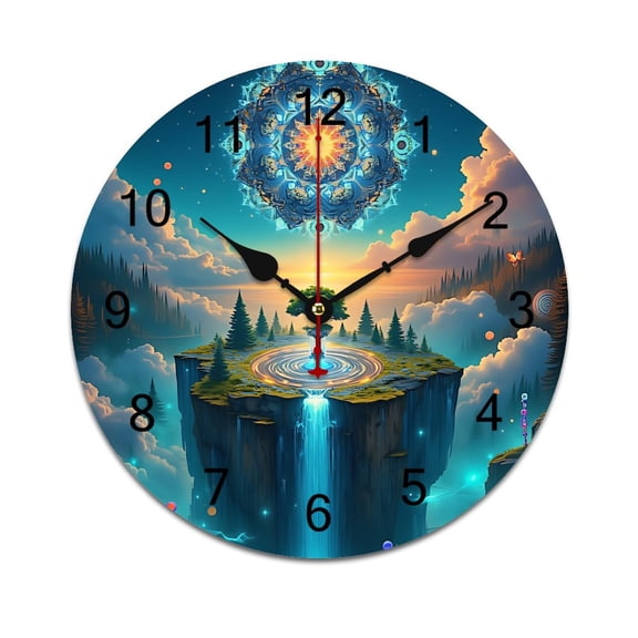 Colorful Flowers And Trees Bedroom Wall Clock Large Modern Kitchen Dinning Round Living Room Watch Home Decor